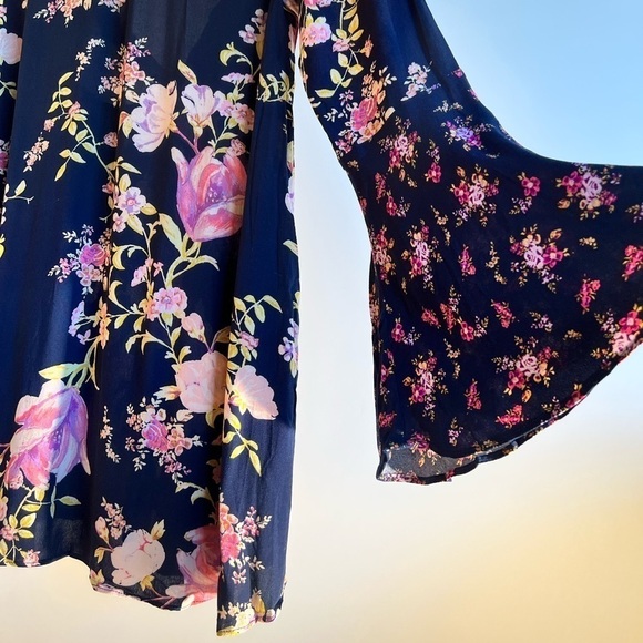 NWT FP Tate Floral Print Bell Sleeve Tunic - Picture 7 of 12